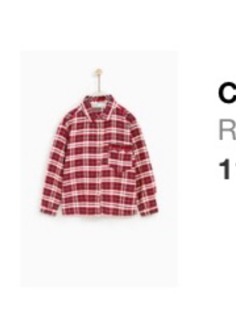 Zara girls CHECKED SHIRT WITH BACK EMBROIDERY